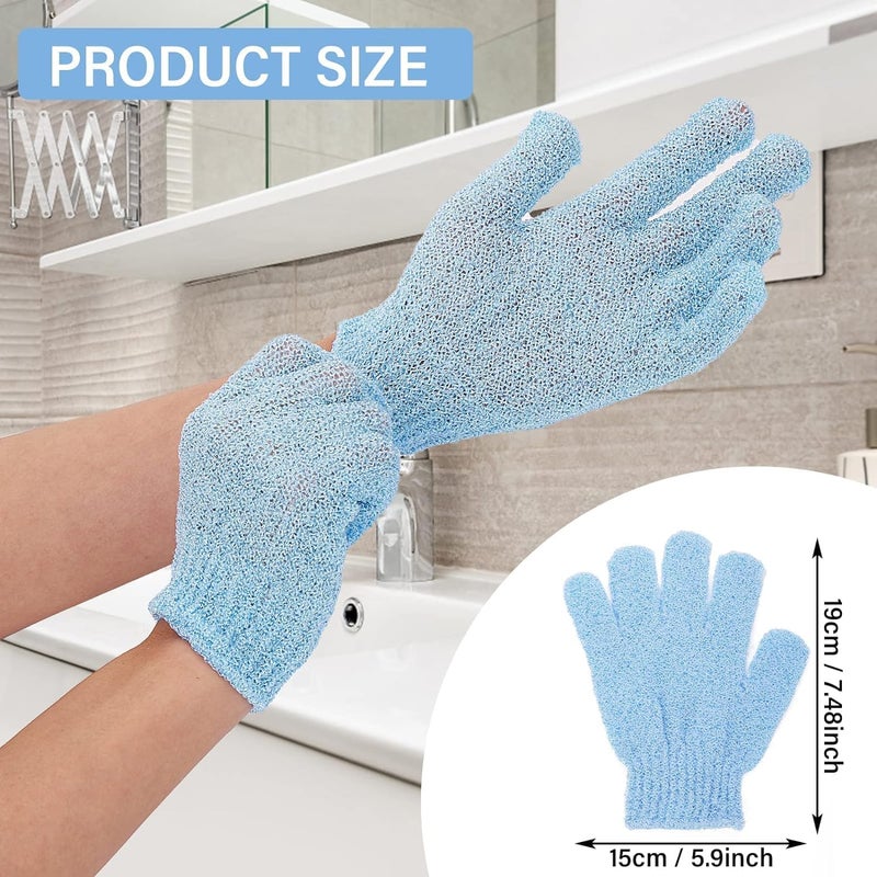 Fayby Exfoliating Bath Shower Gloves Mitt Shower Scrub Gloves Massage for Body Scrub Sponge Wash Dead Skin Remover Gloves (1 Pair_Multicolor) - Image 2