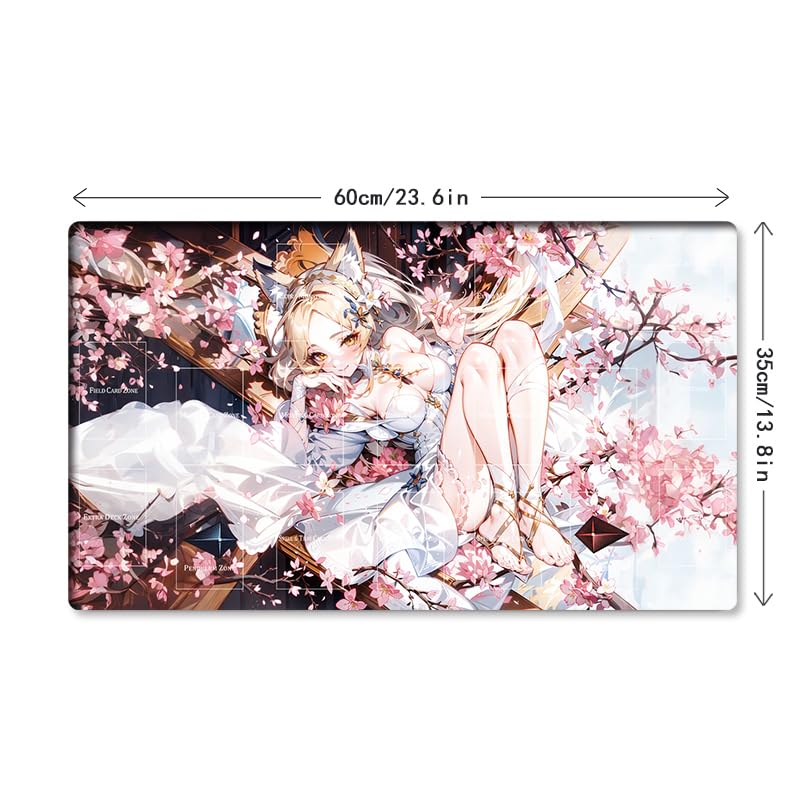 Mlikemat New Mlikemat Playmat Ash Blossom & Joyous Spring TCG CCG OCG Trading Card Game Mat with Zones + Free Bag (ZD039-771-A) - Image 5