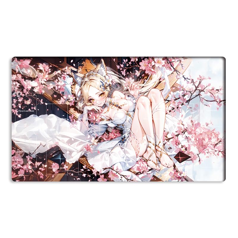 Mlikemat New Mlikemat Playmat Ash Blossom & Joyous Spring TCG CCG OCG Trading Card Game Mat with Zones + Free Bag (ZD039-771-A) - Image 1