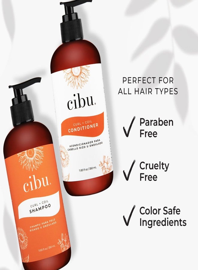 Cibu Curl + Coil Shampoo and Conditioner Bundle - Cleanses, Hydrates, and Preserves Natural Curl & Coil for Smooth, Manageable Hair - Sulfate-Free Curly Hair Shampoo and Conditioner Set, Pack of 2 - Image 3