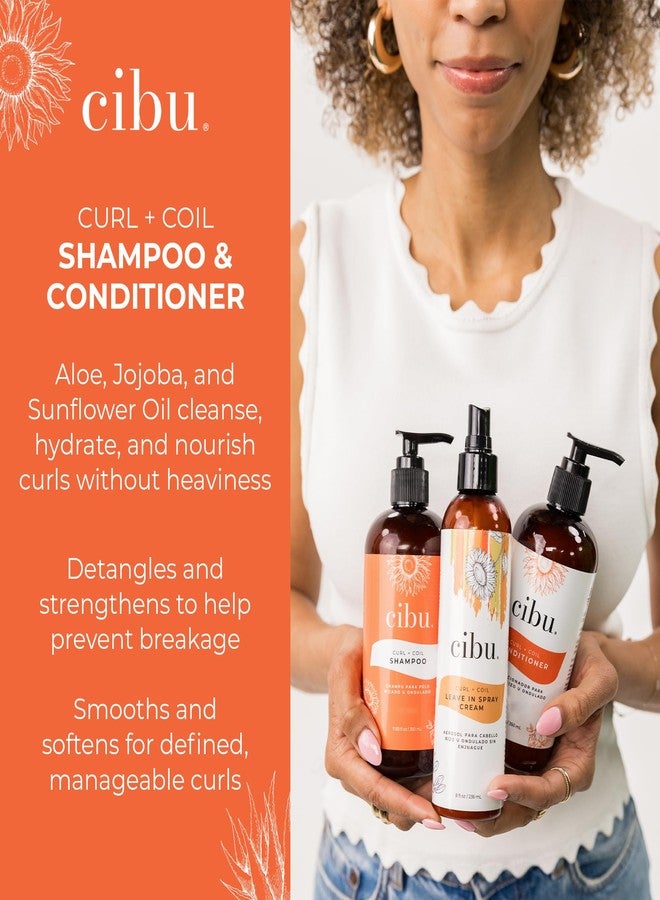 Cibu Curl + Coil Shampoo and Conditioner Bundle - Cleanses, Hydrates, and Preserves Natural Curl & Coil for Smooth, Manageable Hair - Sulfate-Free Curly Hair Shampoo and Conditioner Set, Pack of 2 - Image 4