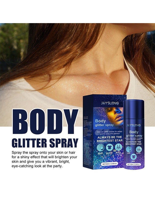 Jay Suing Sparkle Glitter Spray,Body Glitter Spray,Hair Glitter Spray,For Hair And Body Facial Glitter,Eye Glitter,Body Glitter,Carnival Glitter Holiday Accessories  - Image 5