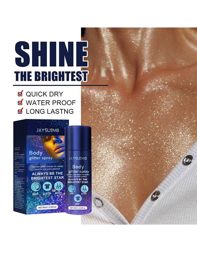 Jay Suing - Sparkle Glitter Spray,Body Glitter Spray,Hair Glitter Spray,For Hair And Body Facial Glitter,Eye Glitter,Body Glitter,Carnival Glitter Holiday Accessories - Image 1