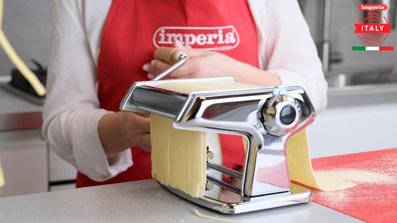 Imperia Titanium Pasta Machine. 100% Made in Italy. Fresh Steel Pasta Machine, Manual Dough Maker with Crank. Create a Sheet for Lasagne, Tagliolini, Fettuccine (Model 2024) - Image 2