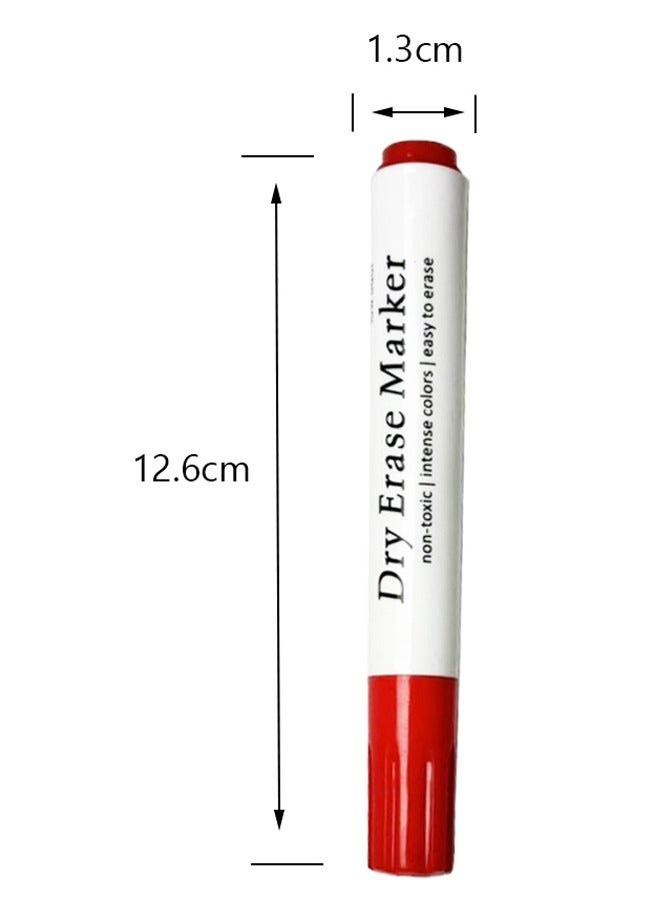 GBQ 12PCS Whiteboard Erasable Marker Set Red - Image 2
