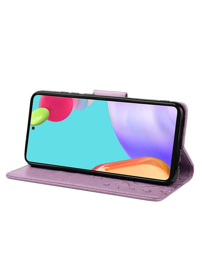 S-TOP Case For Samsung Galaxy A53 5G Butterfly Flower Pattern Horizontal Flip Leather Phone Case with Card Slot & Holder - Image 5