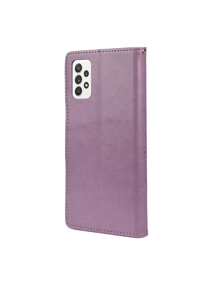 S-TOP Case For Samsung Galaxy A53 5G Butterfly Flower Pattern Horizontal Flip Leather Phone Case with Card Slot & Holder - Image 3