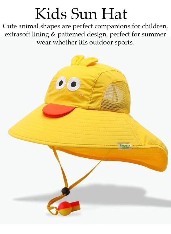 DUNISO Kids Sun Hat UPF 50+ Sun Protection Cap, Wide Brim Beach Hats with Mesh and Adjustable Chin Strap Cartoon Sun Hat for Girl Boy Ages 2~10 - Image 5