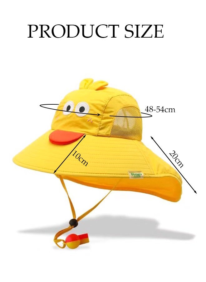 DUNISO Kids Sun Hat UPF 50+ Sun Protection Cap, Wide Brim Beach Hats with Mesh and Adjustable Chin Strap Cartoon Sun Hat for Girl Boy Ages 2~10 - Image 4