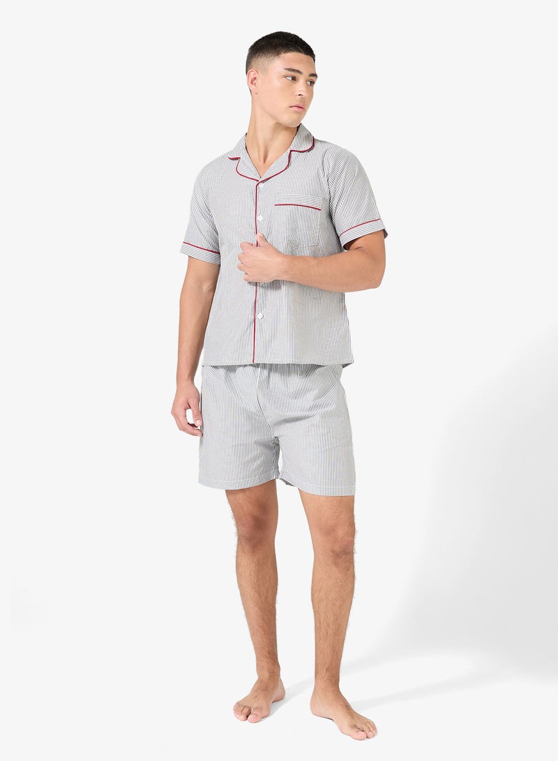سفنتي فايف طقم بيجامة قميص وشورت - Image 1