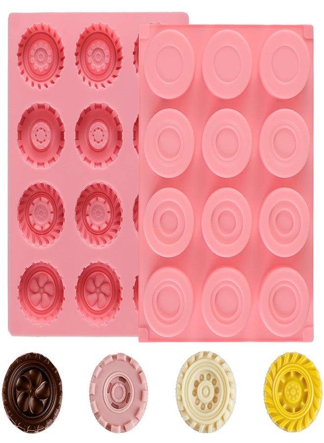 Vidotim 2Pcs 3D Round Silicone Tire Mold for Chocolate, 12-Cavity Silicone Truck Wheel Mold for Chocolate, Candy, Jelly, Fondant. - Image 1