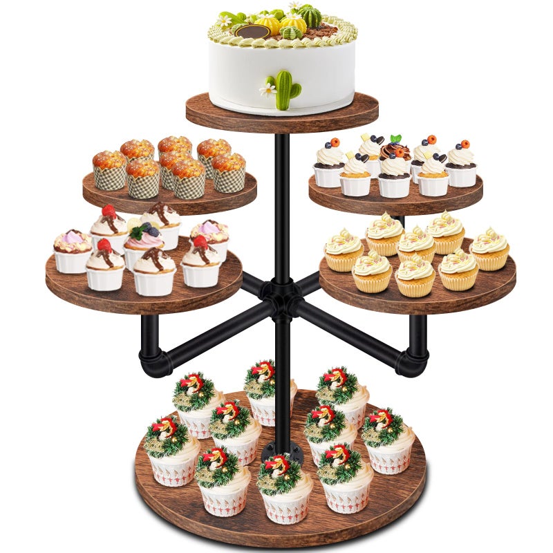 LLAXERGU Cupcake Stand, 3 Tier Cupcake Tower Large Cupcake Stand for 50 Cupcakes Wood Cake Stand Tiered Tray Stand Dessert Table Display Set Tiered Cake Stand for Party, Wedding, Birthday - Image 1