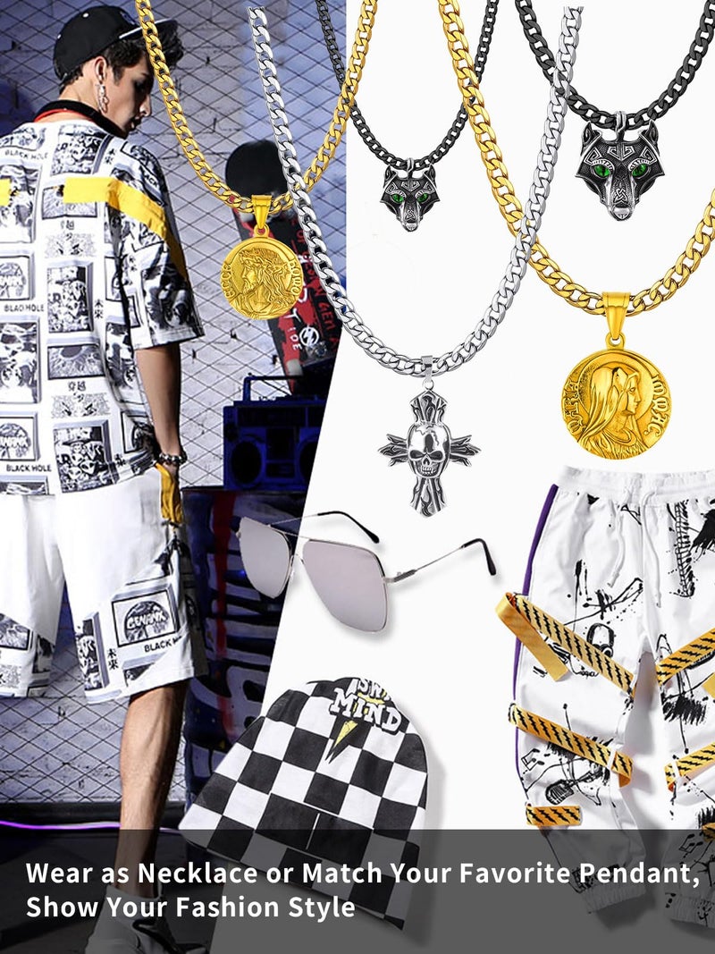 ChainsHouse Stainless Steel Men Cuban Chain, Cuban Link Chain Necklace for Men Jewelry Gift 6mm Hip Hop Chain Necklace 20" - Image 2