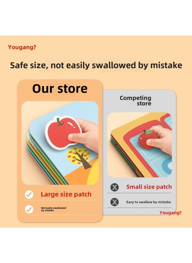 Generic - Tear The Book Baby Toy Quiet Hand Tear Cloth Book 0 1 Year Old Baby 6 Months 12 Early Education Hook And Loop Can Bite-Colour: Enlightenment Book (need To Put Velcro On Yourself) - Image 1