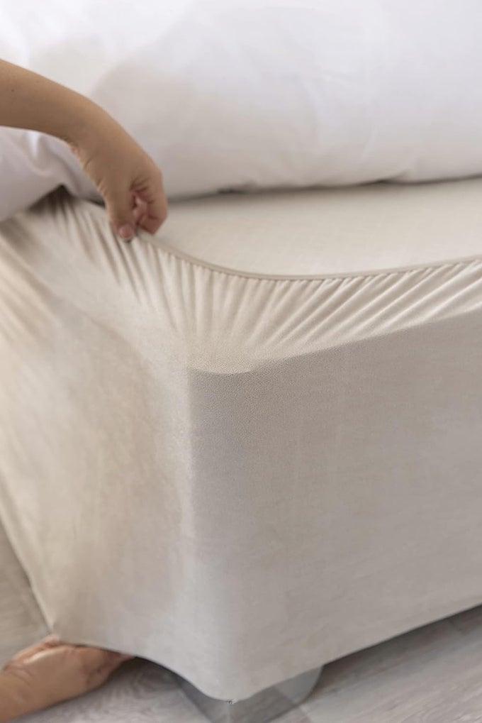 BOX SPRING COVER TRANSFORM YOUR BED WITH THIS FULLY ELASTICATED FAUX SUEDE STRETCH WRAPAROUND 4 SIDES BED SKIRT LINEN TWINTWIN XL