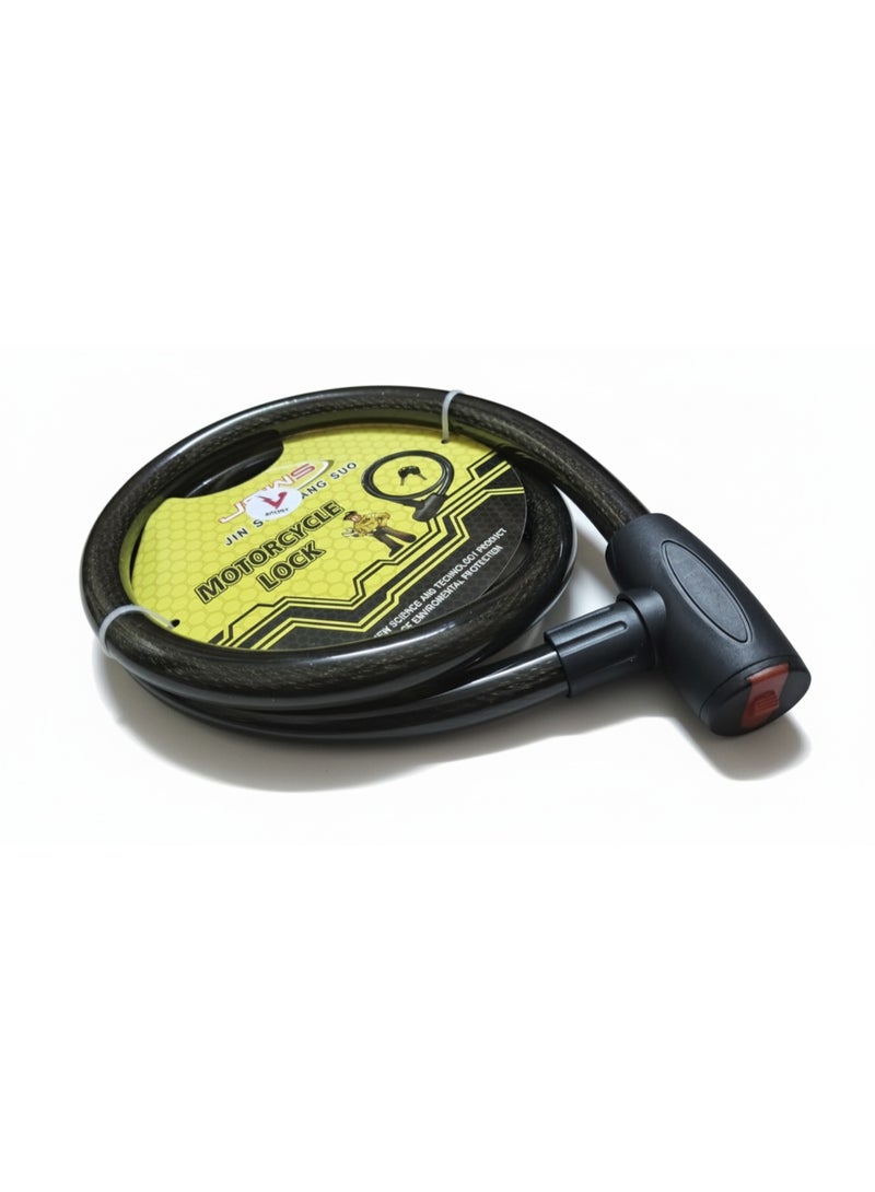 في سبورت قفل موتوسيكل والسكوتر والدراجة مضاد للسرقة وشديد التحمل  من الفولاذ المقاوم للصدأ مع كابل بلاستيك ملتف للموتوسيكلات والدراجات والسكوتر يتضمن مفتاحين من في سبورت - Image 2