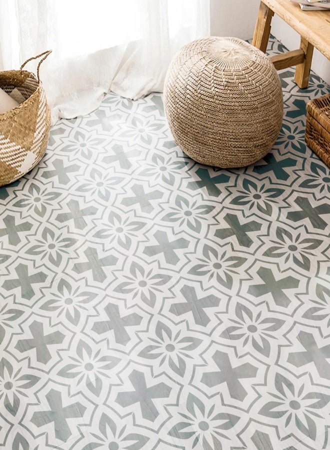 جي جي أس أس ديزاينز قوالب بلاط زهور قابلة لإعادة الاستخدام من GSS Designs مقاس 12 × 12 بوصة، قوالب جدارية زهور DIY، قوالب أرضية للطلاء، أثاث أسمنتي، أرضية حمام، فناء، والمزيد - Image 2