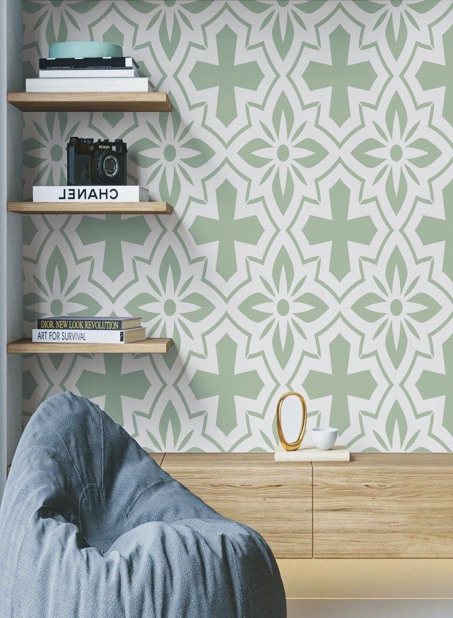جي جي أس أس ديزاينز قوالب بلاط زهور قابلة لإعادة الاستخدام من GSS Designs مقاس 12 × 12 بوصة، قوالب جدارية زهور DIY، قوالب أرضية للطلاء، أثاث أسمنتي، أرضية حمام، فناء، والمزيد - Image 3