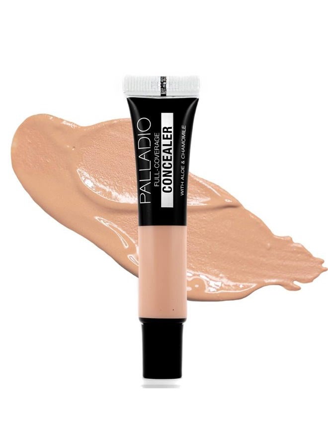 PALLADIO خافي عيوب كامل التغطية، إخفاء تحت العين، خافي عيوب كريمي للوجه والعين، يوحد لون البشرة، يخفي العيوب، الهالات السوداء والخطوط الدقيقة، استخدم مع فرشاة خافي العيوب، كريمة بروليه - Image 1