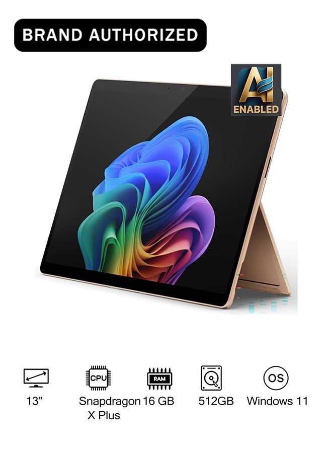 Microsoft Surface Pro 11 Copilot+ PC Laptop With 13-Inch Display, Qualcomm Snapdragon X Plus Processor/16GB RAM/512GB SSD/Qualcomm Adreno Graphics/Windows 11 English/Arabic Dune - Image 1