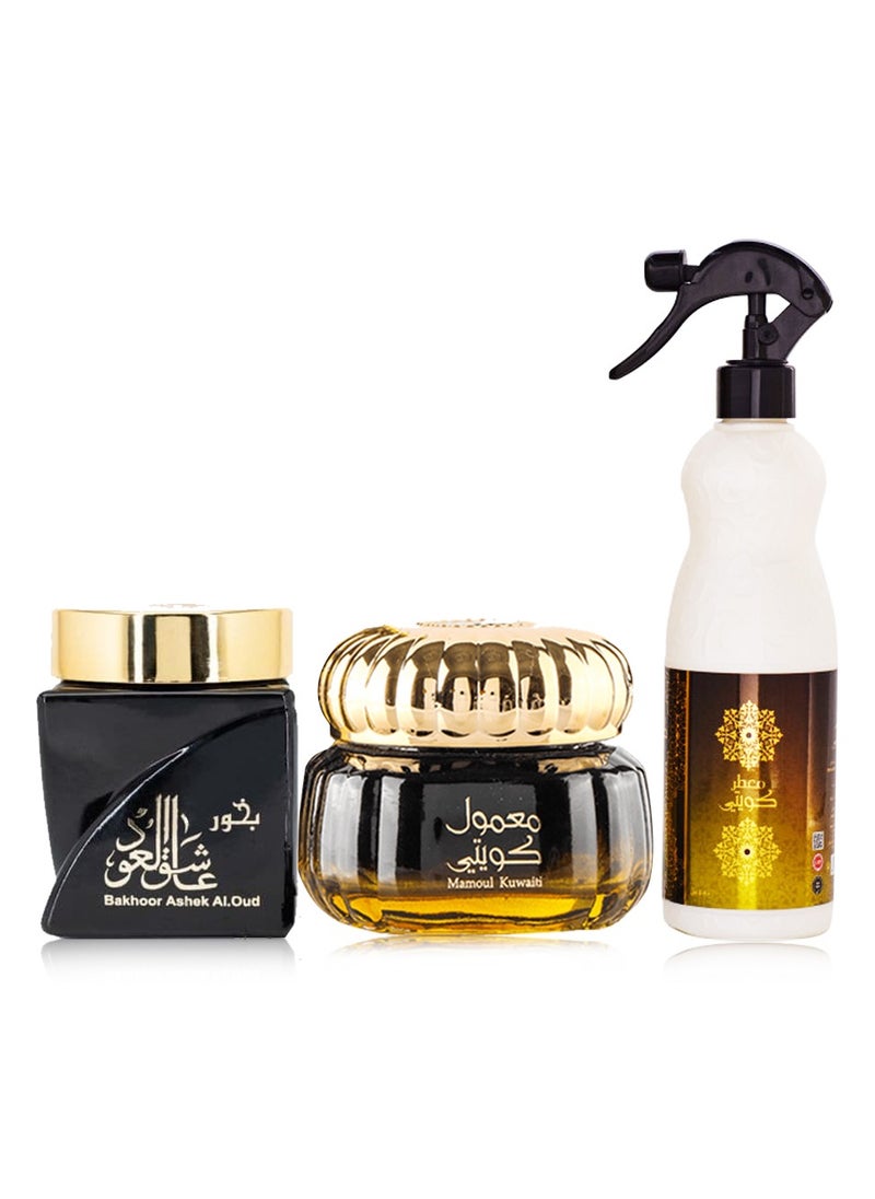 الماس للعطور - معطر كويتي 480مل ومعمول كويتي 60جرام وبخور عاشق العود 30جرام - Image 1