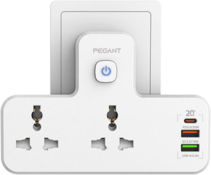 PEGANT 3 in 1 Power Extension Socket with USB Ports - Image 4