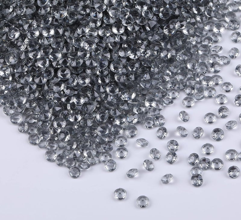 Gintoaria 10000 pcs/Pack Wedding Table Scatter Confetti Crystals Acrylic Diamonds Vase Fillers 4.5 mm Rhinestones for Wedding, Bridal Shower, Vase Beads Decorations (Light Gray) - Image 1
