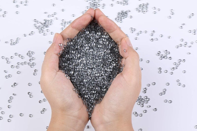 Gintoaria 10000 pcs/Pack Wedding Table Scatter Confetti Crystals Acrylic Diamonds Vase Fillers 4.5 mm Rhinestones for Wedding, Bridal Shower, Vase Beads Decorations (Light Gray) - Image 3