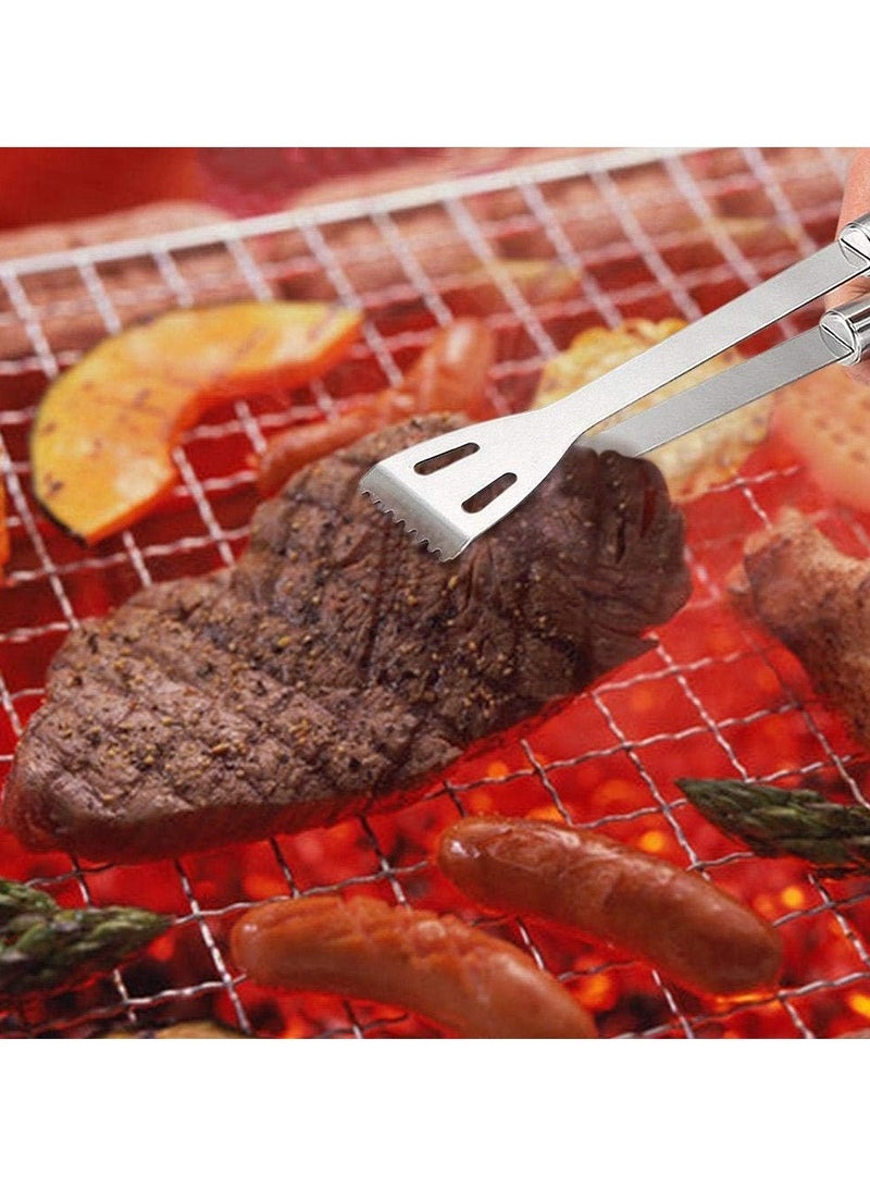 BLOOMING TIME Stainless-steel BBQ Grill Tool Set with Knife Brush Fork Spatula and Tong with Oxford Bag (5 Pieces) - Image 3