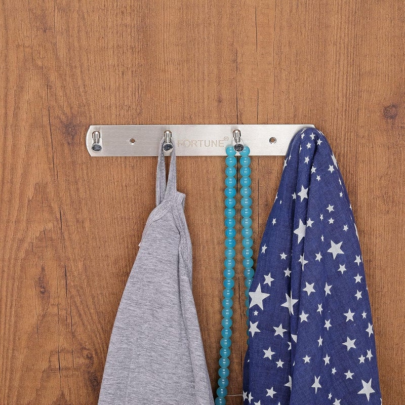 FORTUNE Premium Hook PlateHook Patti Stainless Steel Coat Bath Towel Hook Hanger Rail Bar 2 4 Hooks - Image 5