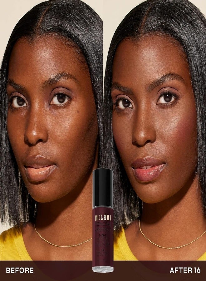 MILANI Milani Cosmetics Conceal + Perfect 2-In-1 Foundation + Concealer 16 Cool 30ml – Full Coverage, Lightweight, Long-Lasting, Water-Resistant, Oil-Free, Vegan & Cruelty-Free - Image 2