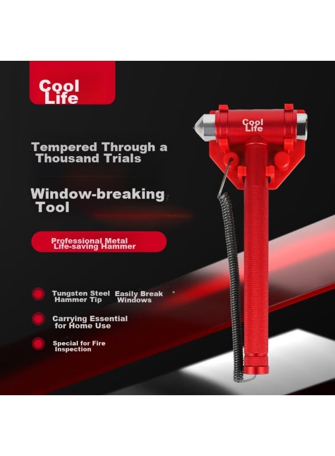 Coollap Kulaipu Fire Safety Hammer, Window Breaker, Emergency Rescue Multi-functional Escape Hammer, Car-mounted Life-saving Hammer With Bracket, Klp-84 - Image 1