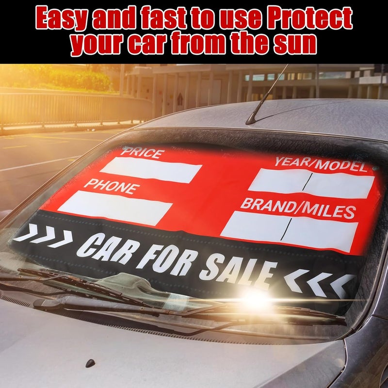 Jingmore Car Windshield For Sale Sign and Sun Shade - 48 x 27.5 Inches - Image 5