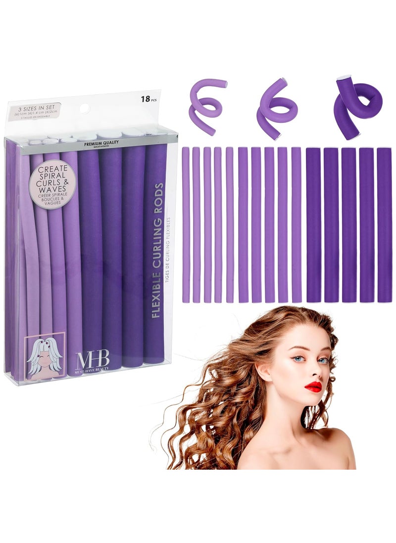 Expressions Expressions 18pc Flexible Curling Rods Lavender Hair Curlers for Women In Assorted Sizes  Curly Hair Products For Spiral Curls  Waves Classic Hair Roller Set Volumizing Heatless Curler Value Pack 