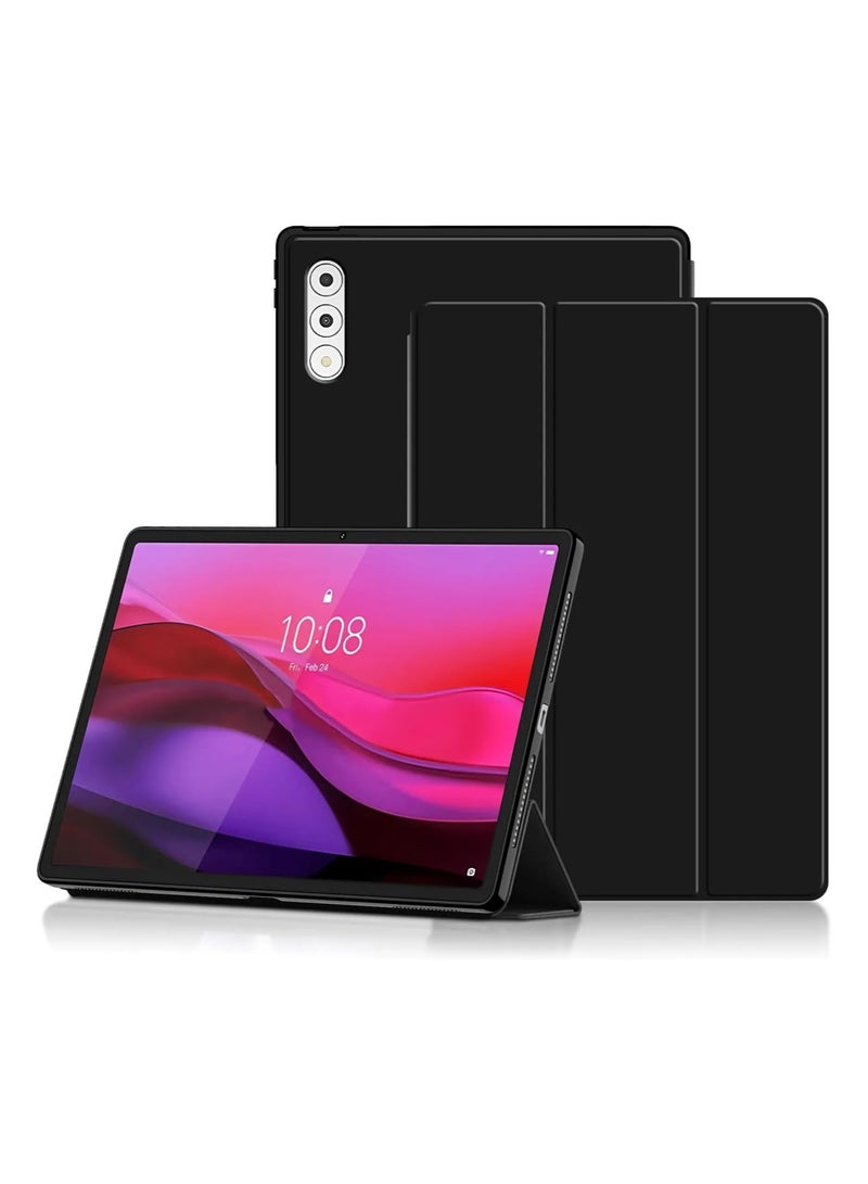 Protective case for Lenovo Yoga Tab Plus 12.7-inch 2025 TB520FU, lightweight tri-fold PU leather flap with auto sleep/wake function, soft silicone TPU shockproof case - Image 1