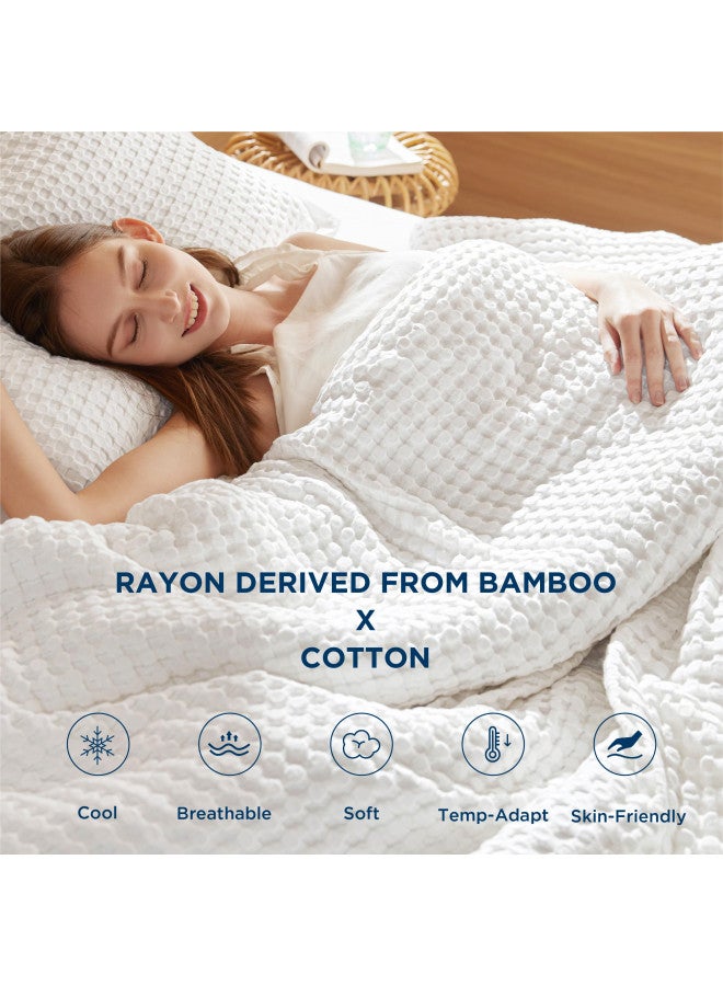 Bedsure Bedsure Waffle Duvet Cover Queen - Moisture-Wicking Cotton Blend Rayon Derived from Bamboo Duvet Cover Set for Hot Sleepers, Breathable Bedding Set with a Vintage Charm, 3 Pieces (Charcoal, 90"x90")  - Image 2