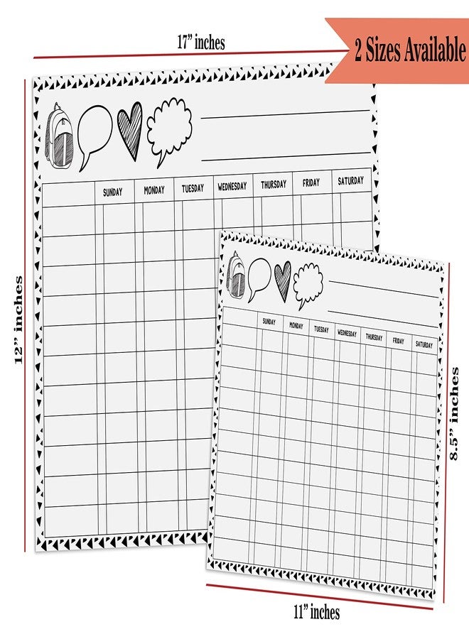 Inkdotpot Magnetic Whiteboard Heart Chore Chart for Refrigerator - Dry Erase Behavior Chart for Kids Responsibility Chart with 2 Fine Tip Marker & Eraser - Image 4