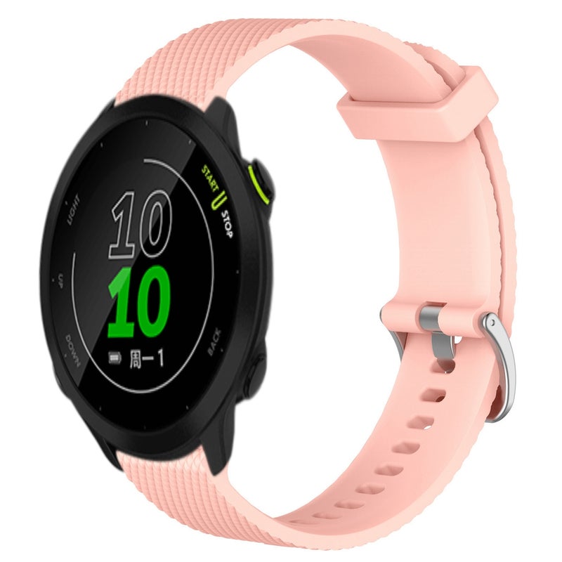 S-TOP For Garmin Forerunner 158 20mm Diamond Textured Silicone Watch Band(Pink) - Image 1