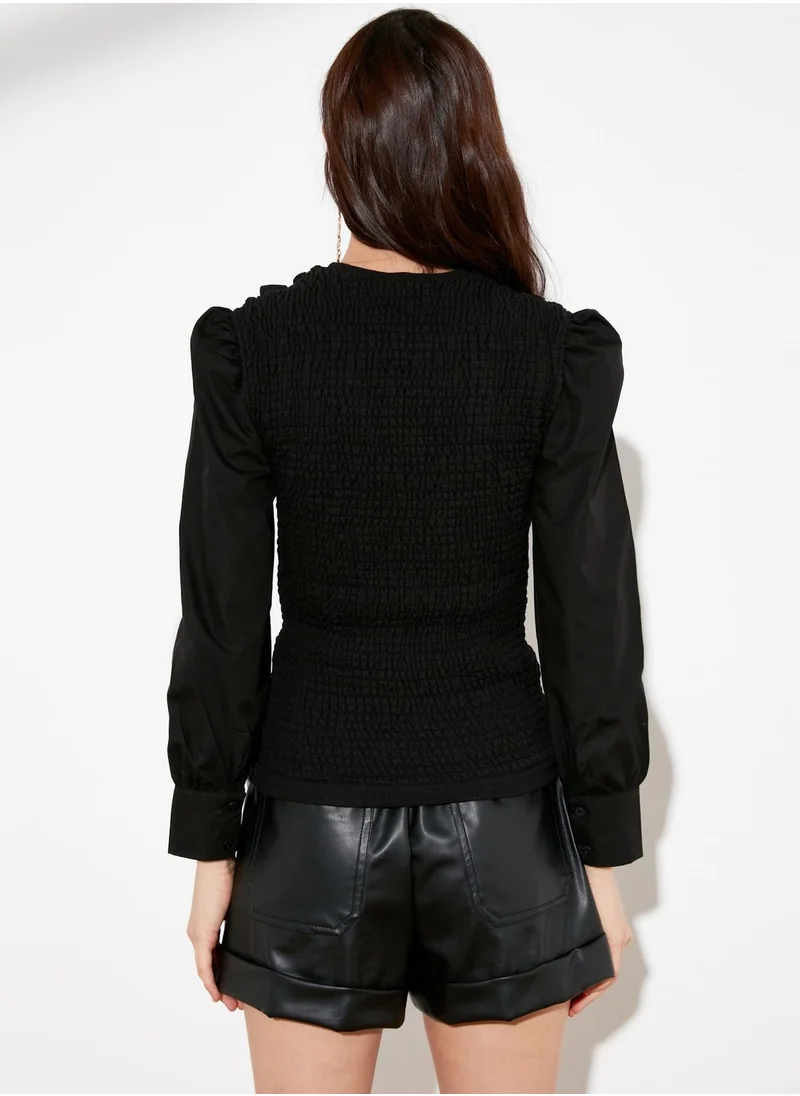 ترينديول Ruffle Detail Knitted Top