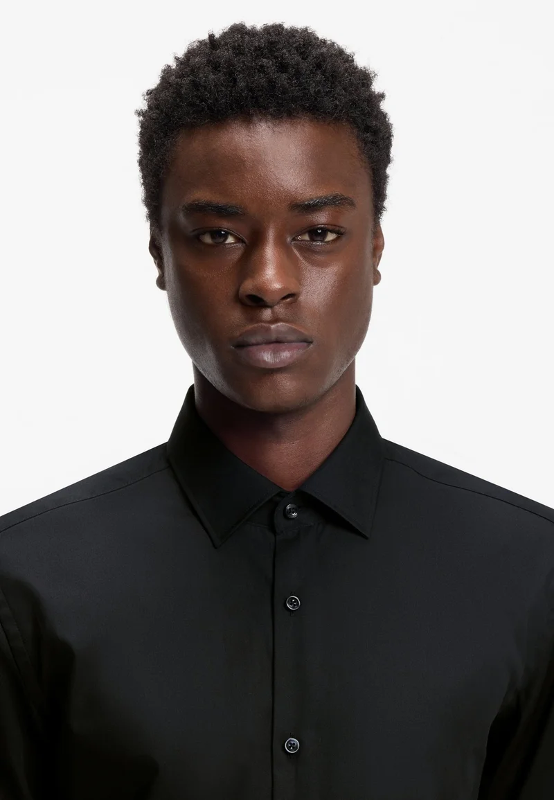 HUGO Slim-fit shirt in easy-iron cotton poplin