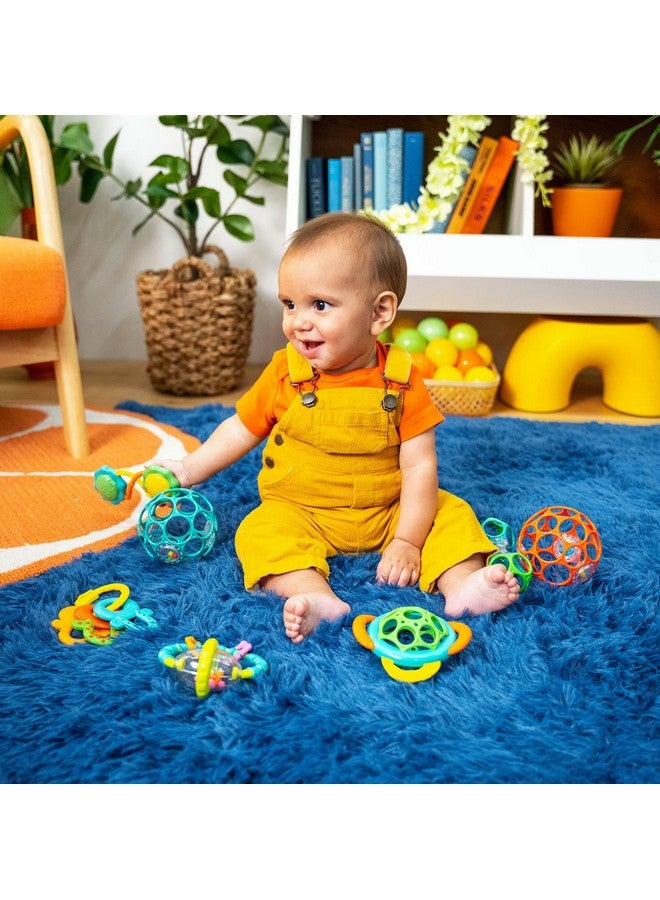 Bright Starts Little Shakers 6pc Gift Set, Easy-Grasp Oball Technology, Baby Rattles, Balls and Teethers, On-The-Go Toys, Lightweight, Unisex, Newborn+ - Image 2