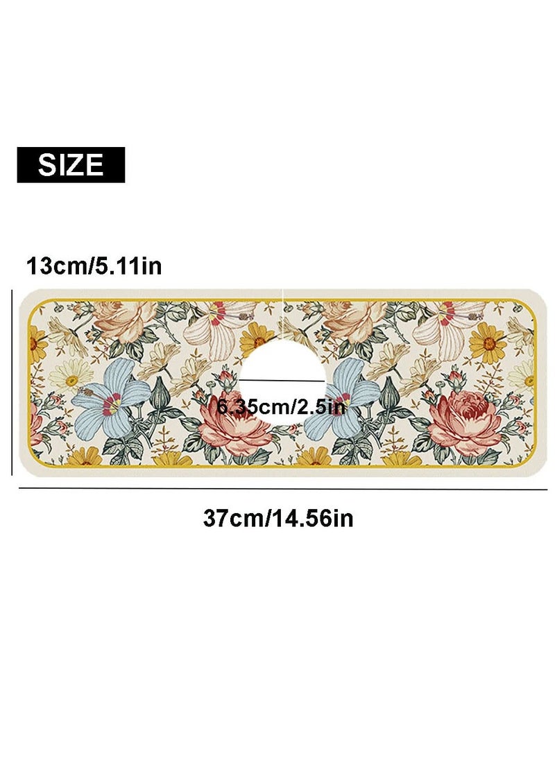SYOSI - Sink Splash Guard Mat Floral Pattern Faucet Mat Sink Faucet Absorbent Mat Soft Texture Strong Anti-slip Quick Water Absorption Moderate Thickness Smooth Edges En-Friendly Odorlessfor Bathroom - Image 1