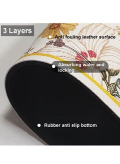 SYOSI Sink Splash Guard Mat Floral Pattern Faucet Mat Sink Faucet Absorbent Mat Soft Texture Strong Anti-slip Quick Water Absorption Moderate Thickness Smooth Edges En-Friendly Odorlessfor Bathroom  - Image 5