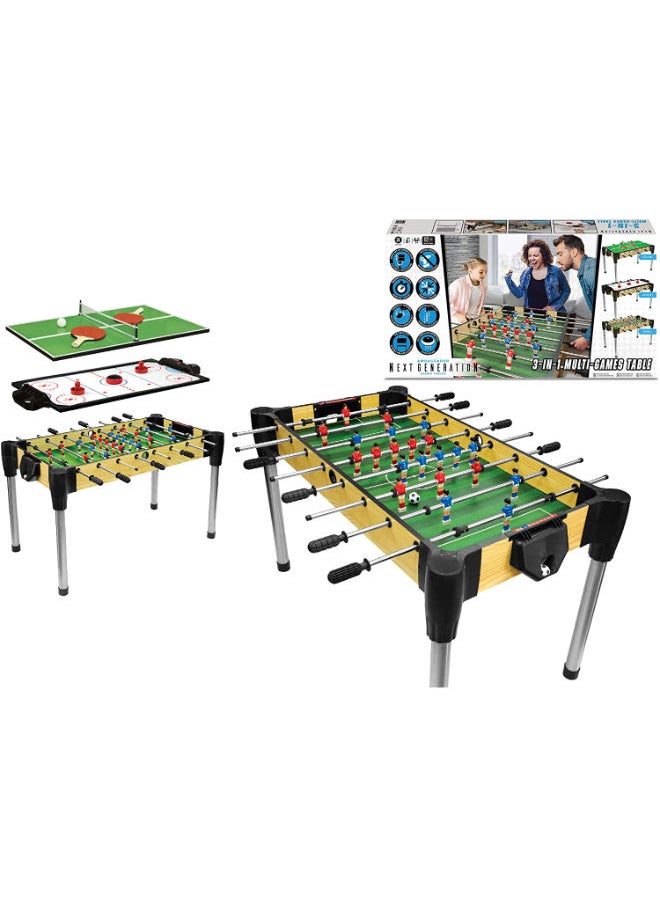Merchant Ambassador - 3-in-1 Games Table (Football, Slide Hockey With Hover Puck, Ping Pong and Basketball) - Image 1