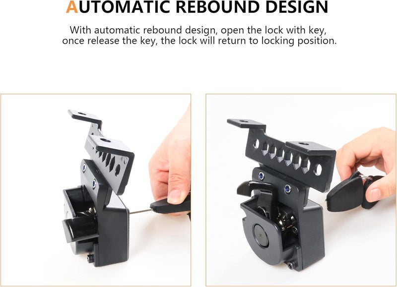 RERPRO JK Hood Lock for 20072018 Jeep Wrangler JK JKU Unlimited AntiTheft Hidden Hood Latches Locking Safety Catch Auto Rebound 1 Piece Black with 2 Keys - Image 4