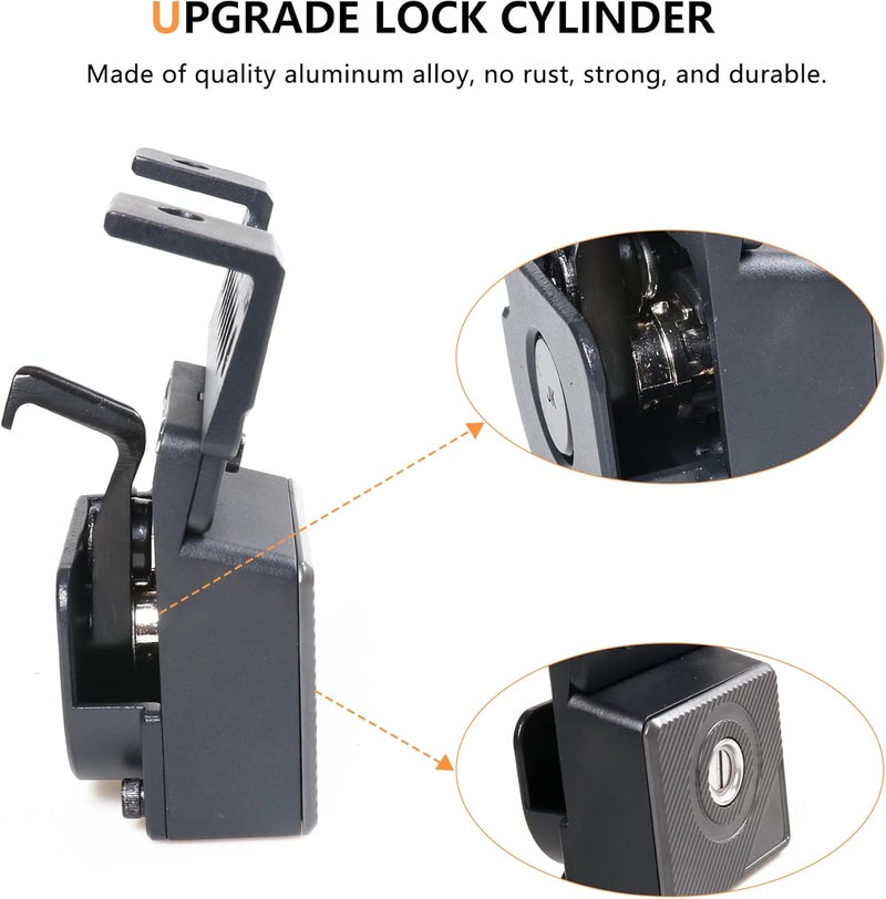 RERPRO JK Hood Lock for 20072018 Jeep Wrangler JK JKU Unlimited AntiTheft Hidden Hood Latches Locking Safety Catch Auto Rebound 1 Piece Black with 2 Keys - Image 5
