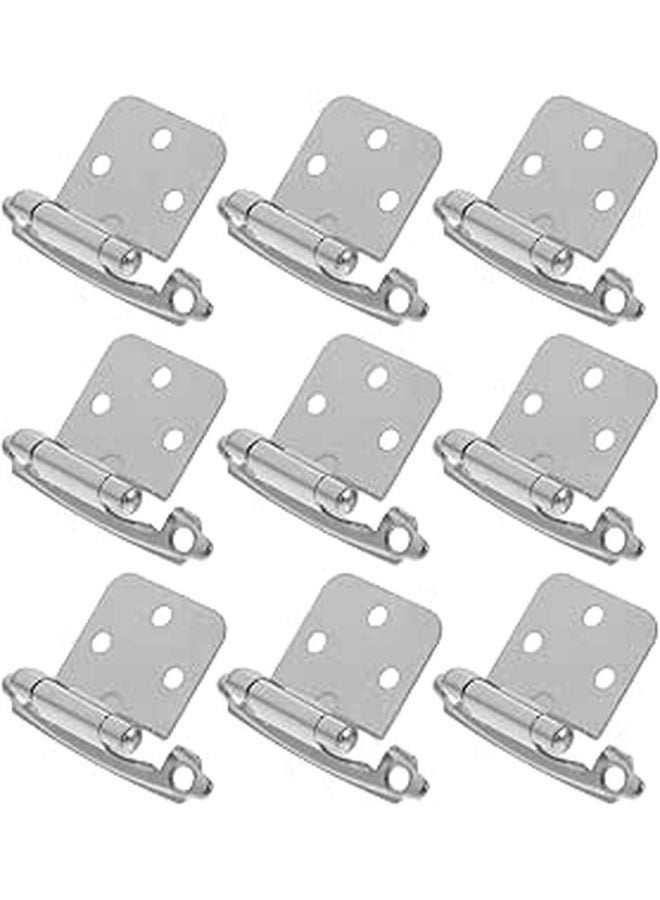 Self Closing Cabinet Door Hinges 10 Pack White Nickel 1 2 Overlay Iron Hardware - Image 1