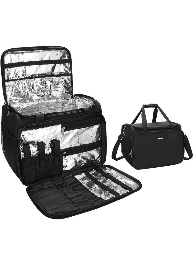 MONSTINA MONSTINA Professional Hairdressing Bag,Hairstylist Travel Bag,Cosmetics Beauty Hairdresser Bag with Shoulder Strap,Hair Makeup Salon Organizer Bag for Barber Insulation Material 