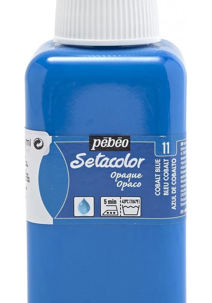 Pebeo Setacolor Opaque Fabric Paint - 250ml Bottle in Cobalt Blue - Image 1