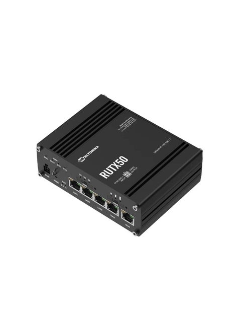 Teltonika RUTX50 Industrial Future-Proof 5G + LTE CAT20 Wireless Router, Dual SIM, Remote Management System (RMS), RutOS Advanced Security, Dual Band Wi-Fi 5, Gigabit Ethernet Ports (x5), USB 2.0